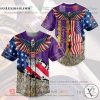 Eagle United States Flag Crown Royal purple Baseball Jersey