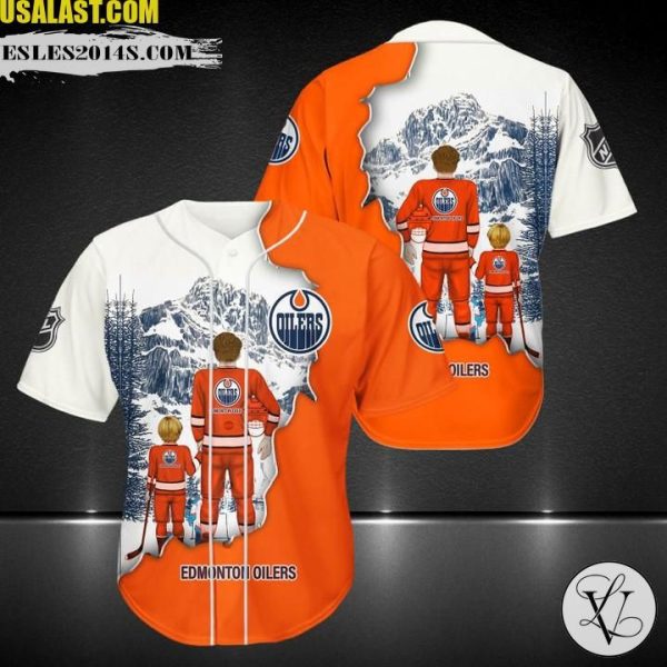 Edmonton Oilers Father And Son Team Baseball Jersey Shirt
