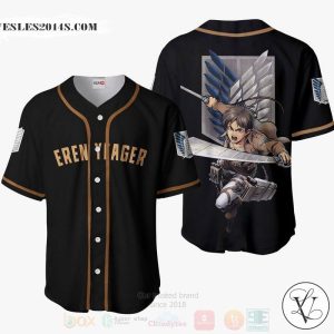 Eren Yeager Attack On Titan Anime Baseball Jersey Shirt