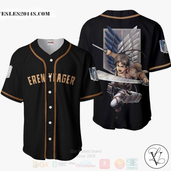 Eren Yeager Attack On Titan Anime Baseball Jersey Shirt