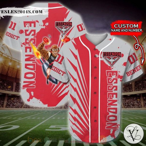 Essendon Bombers AFL Personalized Baseball Jersey