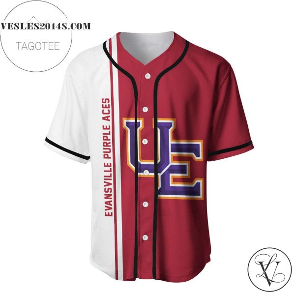 Evansville Purple Aces Baseball Jersey Half Style – NCAA