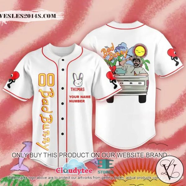Exclusive Bad Bunny Personalzied Baseball Jersey