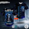 F It All Middle Finger Grim Reaper Blue Lightning Skull Custom Baseball Jersey