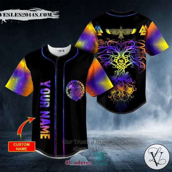 Fantasy Celtic Eagle Yggdrasill Viking Tattoo Custom Baseball Jersey