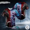 Fantasy Fire Dragon Vs Blue Flame Skull Baseball Jersey