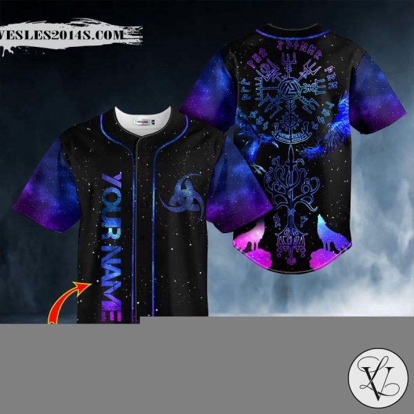 Fantasy Runic Viking Symbol Tattoo Custom Baseball Jersey