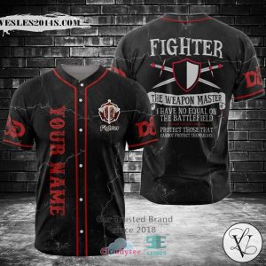 Fighter The Weapon Master Custom Name Baseball Jersey