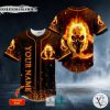 Fire Biohazard Skull Custom Baseball Jersey