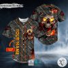 Fire Blast Skull Custom Baseball Jersey