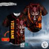 Fire Red Spiral Dragon Skull Custom Baseball Jersey
