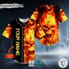 Fire Skull Custom Baseball Jersey