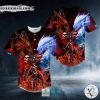 Fire and Ice Dragon Skull Baseball Jersey