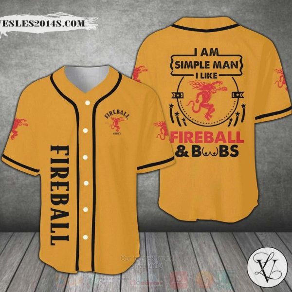 Fireball Cinnamon Whisky Baseball Jersey Shirt dxJ