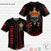 Fireball Cinnamon Whisky Flame Skull Baseball Jersey