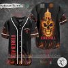 Fireball Fire Skull Baseball Jersey