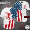Fireball U.S Flag Custom Name Baseball Jersey