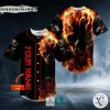 Flaming Dark Skull Custom Baseball Jersey