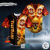 Flaming Skull Custom Baseball Jersey