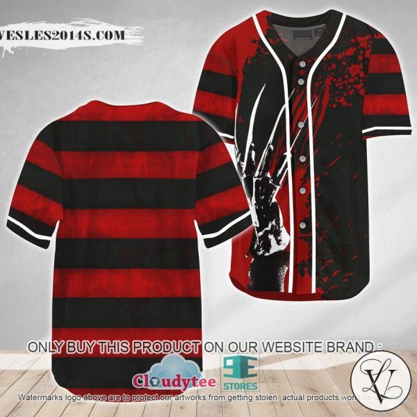 Freddy Krueger Horror Movie Halloween Baseball Jersey