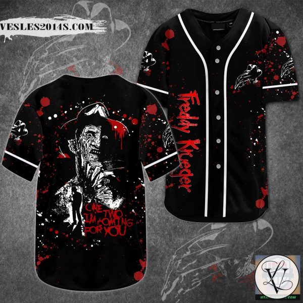 Freddy Krueger One Two I’m Coming For You Baseball Jersey