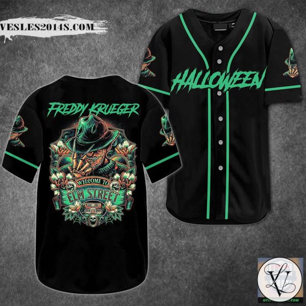 Freddy Krueger Welcome To Elm Street Baseball Jersey