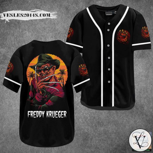 Freddy Krueger White Piping Baseball Jersey