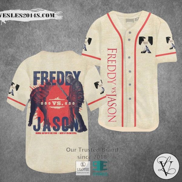 Freddy vs Jason Horror Movie Baseball Jersey