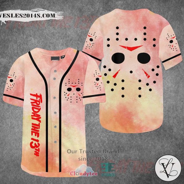 Friday the 13th Jason Voorhees Face orange Baseball Jersey
