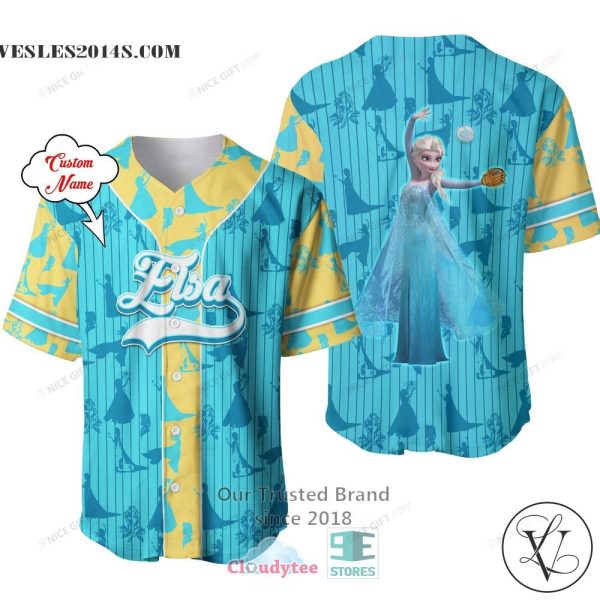 Frozen Elsa Custom Name Baseball Jersey Shirt