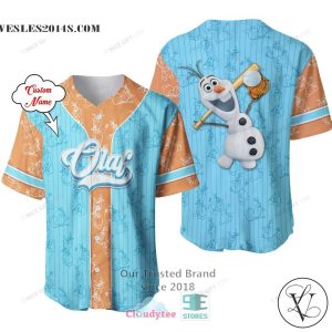 Frozen Olaf Custom Name Baseball Jersey Shirt