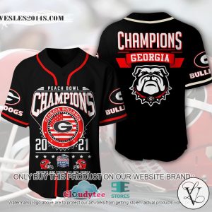 Georgia Bulldogs Peach Bowl Champions 2021 Baseball Jersey