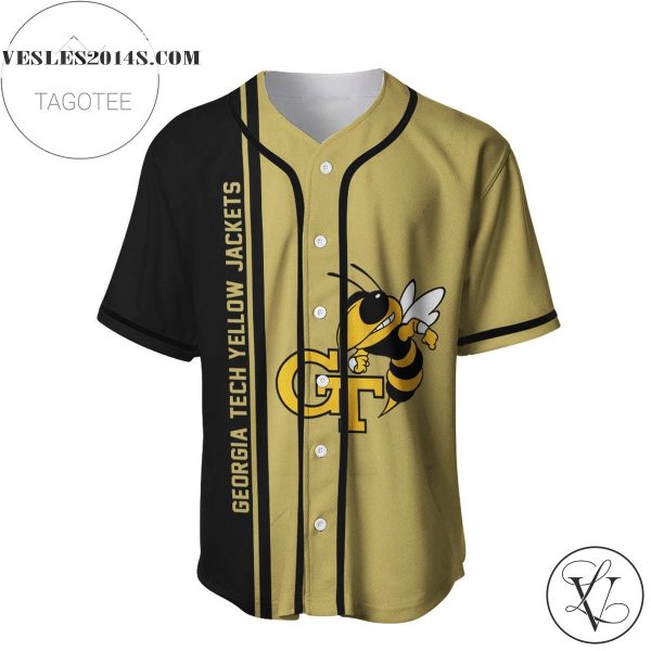 Georgia Tech Yellow Jackets Baseball Jersey Half Style – NCAA