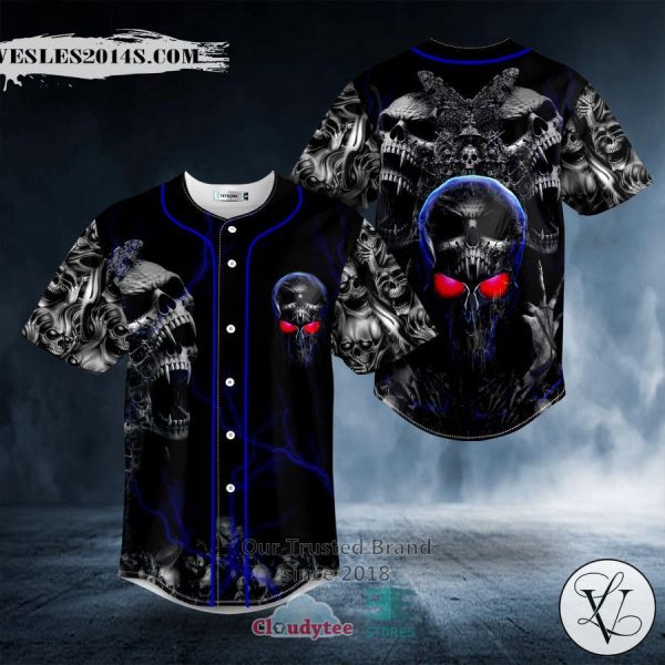 Ghost Butterfly Skull Baseball Jersey