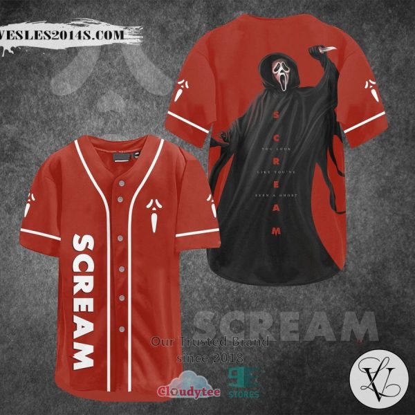 Ghostface Scream You Look Like You’ve Seen A Ghost Baseball Jersey