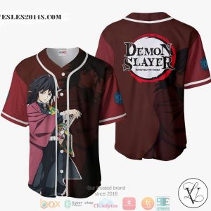 Giyu Tomioka Demon Slayer Red Baseball Jersey Shirt