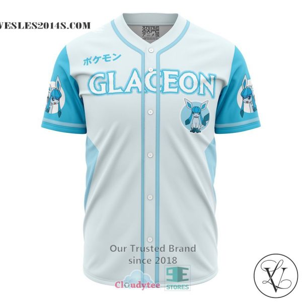 Glaceon Eeveelution Pokemon Baseball Jersey