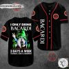 Gnome I Only Drink Bacardi 3 Days A Week Baseball Jersey