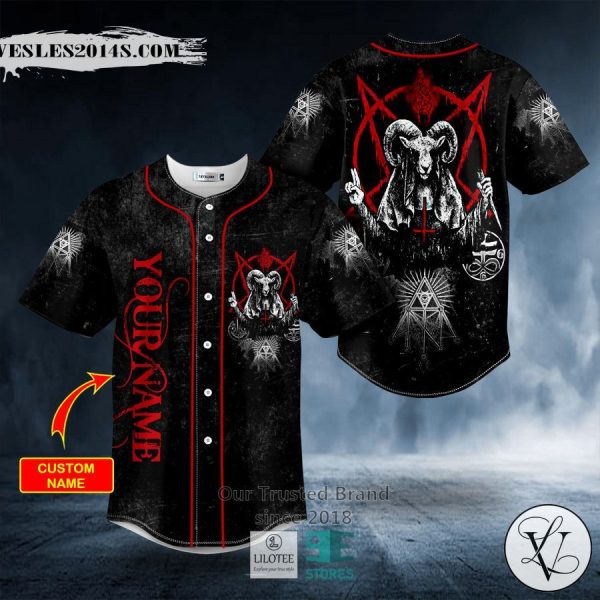 Goat Of Mendes Baphomet Skull Custom Baseball Jersey
