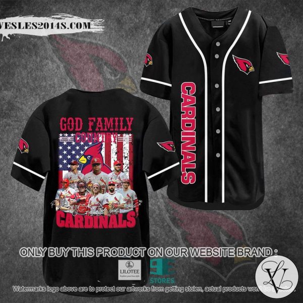 God Family Country Cardinals US Flag Baseball Jersey