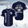 God First Family Second Then Busch Light blue Baseball Jersey