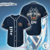 God First Family Second Then Miller Lite blue Baseball Jersey