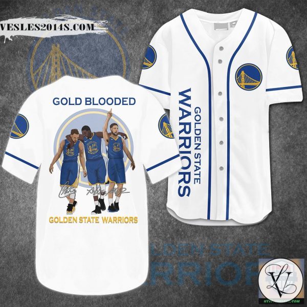 Gold Blooded Golden State Warriors Baseball Jersey Shirt