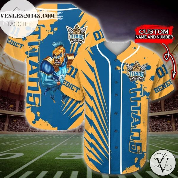 Gold Coast Titans Baseball Jersey Nrl – Premium Jersey Shirt – Custom Name & Number Jersey Sport