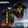 Gold Grim Reaper Skull Custom Baseball Jersey