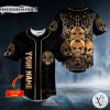 Gold Roses Cool Abis Satanic Skull Custom Baseball Jersey