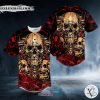 Golden Badass Skull Baseball Jersey