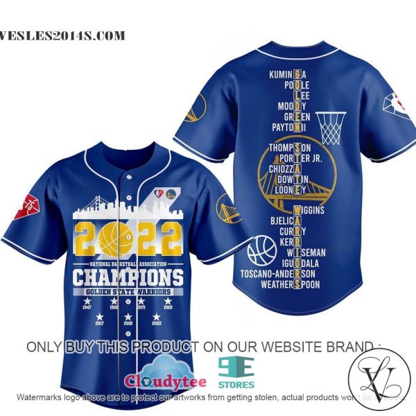 Golden State Warriors Champions 2022 Baseball Jersey