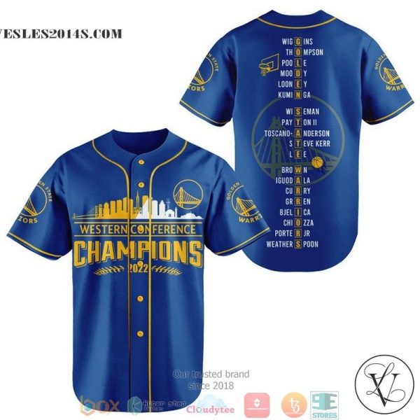 Golden State Warriors Players name Western Conference Champions 2022 Baseball Jersey