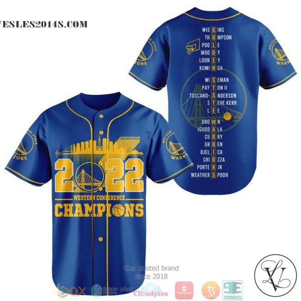Golden State Warriors logo Western Conference Champions 2022 Baseball Jersey